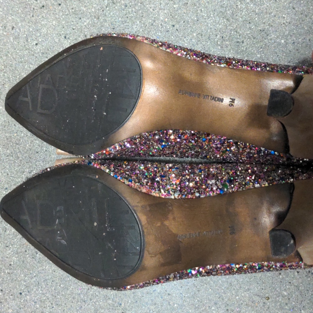 3/$15 Adrienne Vittadini sparkle pumps AV-Heather gold 3" heel sz 9M - Picture 7 of 9
